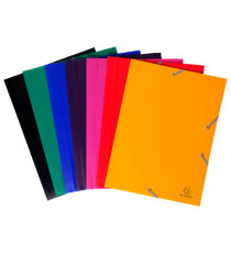 Cartella 3 lembi con elastico angolare - A4 - PP - nero - Exacompta