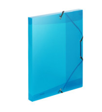 Cartella 3 lembi con elastico angolare Lumina - 24 x 32cm - dorso 2,5 cm - PP - blu - Favorit
