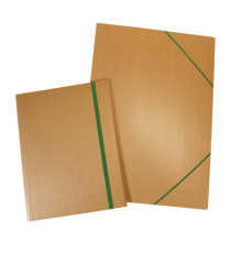 Cartella 3 lembi con elastico Eco - 35 x 50 cm - dorso variabile - cartoncino - avana - Starline
