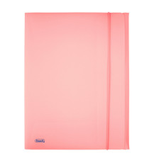 Cartella 3 lembi con elastico Pastel - 24 x 33cm - dorso 1 cm - PP - cipria - Favorit