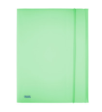 Cartella 3 lembi con elastico Pastel - 24 x 33cm - dorso 1 cm - PP - smeraldo - Favorit