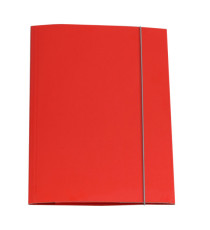 Cartella 3 lembi con elastico Queen - A4 - dorso variabile - cartone plastificato - rosso - Starline