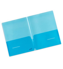 Cartella con doppia tasca Plastidea - A4 - PP - blu - Iternet - conf. 5 pezzi