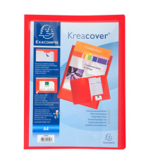 Cartella di presentazione con 2 alette Kreacover - A4 - PP - rosso - Exacompta