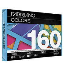 Carta Fabriano Colore - A3 - 160 gr - colori forti azzurro - Fabriano - conf. 125 fogli