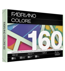 Carta Fabriano Colore - A3 - 160 gr - colori tenui verde chiaro - Fabriano - conf. 125 fogli