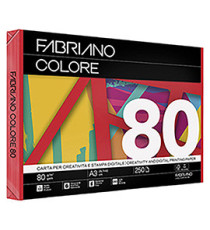 Carta Fabriano Colore - A3 - 80 gr - colori forti rosso - Fabriano - conf. 250 fogli