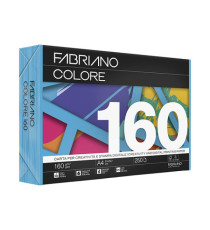 Carta Fabriano Colore - A4 - 160 gr - colori forti azzurro - Fabriano - conf. 250 fogli