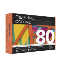 Carta Fabriano Colore - A4 - 80 gr - colori forti aragosta - Fabriano - conf. 500 fogli