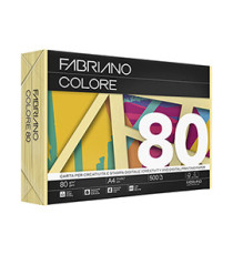 Carta Fabriano Colore - A4 - 80 gr - colori tenui banana - Fabriano - conf. 500 fogli