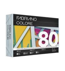Carta Fabriano Colore - A4 - 80 gr - colori tenui celeste chiaro - Fabriano - conf. 500 fogli