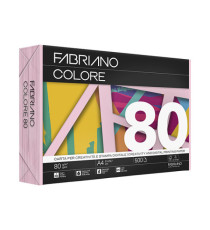 Carta Fabriano Colore - A4 - 80 gr - colori tenui rosa - Fabriano - conf. 500 fogli