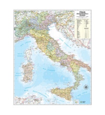 Carta geografica Italia amministrativa e stradale - murale - 67 x 85 cm - Belletti