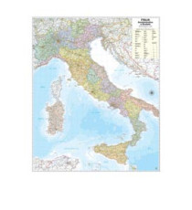 Carta geografica Italia amministrativa e stradale - murale - 97 x 122 cm - Belletti