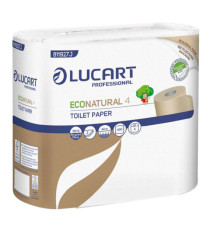 Carta igienica EcoNatural - 9,5 cm x 44 mt - diametro 12,5 cm - 15,5 gr - 400 strappi - Lucart - pacco 4 rotoli