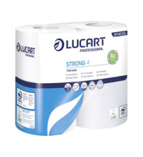 Carta igienica Strong 4 - 2 veli - 496 strappi - bianco - Lucart - pacco 4 rotoli
