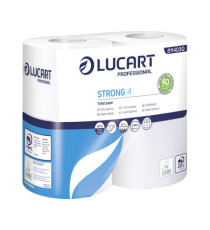 Carta igienica Strong 4 - 2 veli - 496 strappi - bianco - Lucart - pacco 4 rotoli