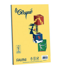 Carta Le Cirque - A4 - 80 gr - mix 4 colori intensi - Favini - conf. 200 fogli