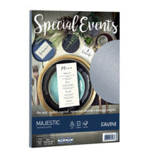 Carta metallizzata Special Events - A4 - 120 gr - argento - Favini - conf. 20 fogli