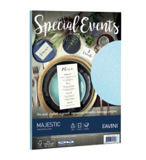 Carta metallizzata Special Events - A4 - 120 gr - azzurro - Favini - conf. 20 fogli