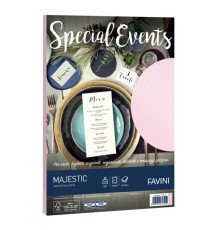 Carta metallizzata Special Events - A4 - 120 gr - rosa - Favini - conf. 20 fogli