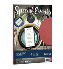 Carta metallizzata Special Events - A4 - 120 gr - rosso - Favini - conf. 20 fogli