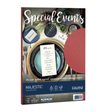 Carta metallizzata Special Events - A4 - 120 gr - rosso - Favini - conf. 20 fogli