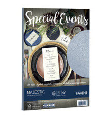 Carta metallizzata Special Events - A4 - 250 gr - argento - Favini - conf. 10 fogli