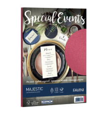 Carta metallizzata Special Events - A4 - 250 gr - rosso - Favini - conf. 10 fogli
