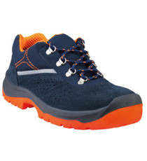 Calzatura di sicurezza Rimini 4 S1P SRC - pelle scamosciata perforata - numero 46 - blu/arancio - Deltaplus