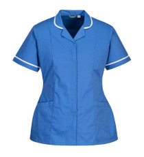 Camice da donna - maniche corte - elasticizzato - taglia L - azzurro - Portwest