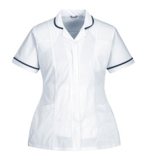 Camice da donna - maniche corte - elasticizzato - taglia L - bianco - Portwest