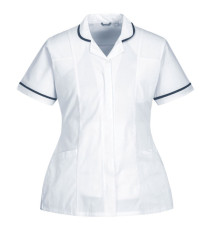 Camice da donna - maniche corte - elasticizzato - taglia L - bianco - Portwest