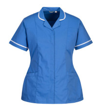 Camice da donna - maniche corte - elasticizzato - taglia M - azzurro - Portwest