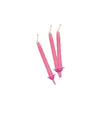 Candeline con supporto - H 8 cm - rosa - Big Party - conf. 12 pezzi