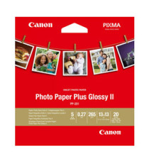 Canon - Carta fotografica Plus Glossy II PP-201 - 5 x 5  - 20 Fogli - 2311B060