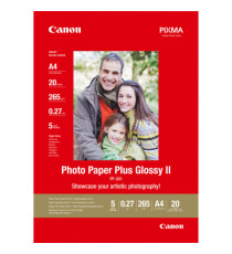 Canon - Carta fotografica Plus Glossy II PP-201 - A4 - 20 Fg - 265gr - 2311B019