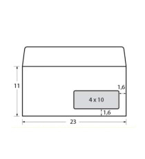Busta Super Strip - con finestra - 11 x 23 cm - 90 gr - bianco - Blasetti - conf. 500 pezzi