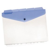 Buste a foratura universale con bottone e separatori - A4 - trasparente - Beautone - conf. 5 pezzi