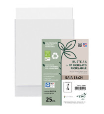 Buste a sacco Gaia - PP riciclato - 18 x 24 cm - buccia - trasparente - Sei rota - conf. 25 pezzi