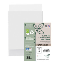 Buste a sacco Gaia - PP riciclato - 18 x 24 cm - buccia - trasparente - Sei rota - conf. 25 pezzi