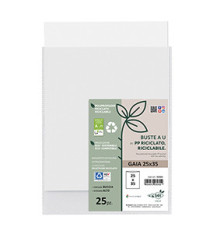 Buste a sacco Gaia - PP riciclato - 25 x 35 cm - buccia - trasparente - Sei rota - conf. 25 pezzi