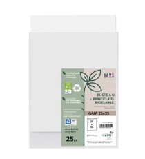 Buste a sacco Gaia - PP riciclato - 25 x 35 cm - buccia - trasparente - Sei rota - conf. 25 pezzi