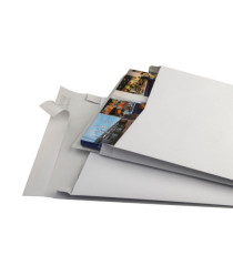 Buste a sacco Securitex - con soffietti - C4 - 22,9 x 32,4 x 3,8 cm - 130 gr - bianco - Bong Packaging - conf. 100 pezzi