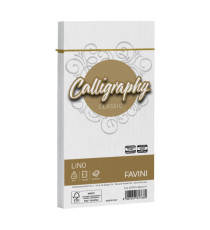 Buste Calligraphy Lino - 110 x 220 mm - 120 gr - bianco 01 - Favini - conf. 25 pezzi