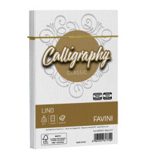 Buste Calligraphy Lino - 120 x 180 mm - 120 gr - bianco 01 - Favini - conf. 25 pezzi