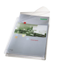 Buste forate alta capacità con lembo - 22 x 30 cm - PVC- trasparente - Leitz - conf. 5 pezzi