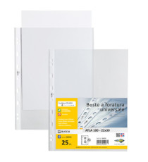 Buste forate Atla - medium - buccia - 22 x 30 cm - trasparente - Sei Rota - conf. 25 pezzi