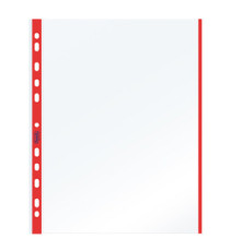 Buste forate con banda colorata - Linear - buccia - 21 x 29,7 cm - rosso - Favorit - conf. 10 pezzi
