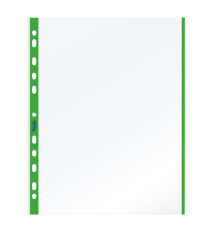 Buste forate con banda colorata - Linear - buccia - 21 x 29,7 cm - verde - Favorit - conf. 10 pezzi